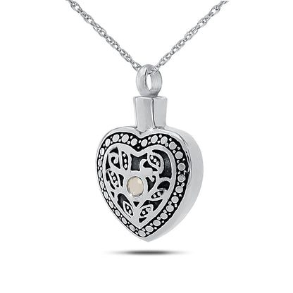 April w/ Clear Zirconia Stainless Steel Keepsake